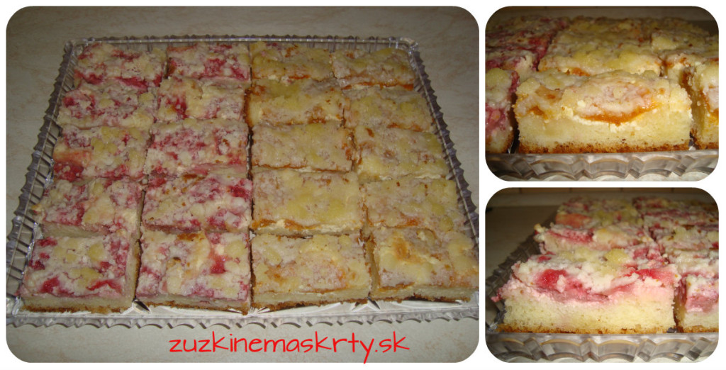 Ovocný kysnutý koláč s tvarohom a posýpkou