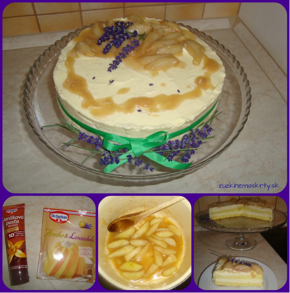 Hruškovo-levanduľová torta